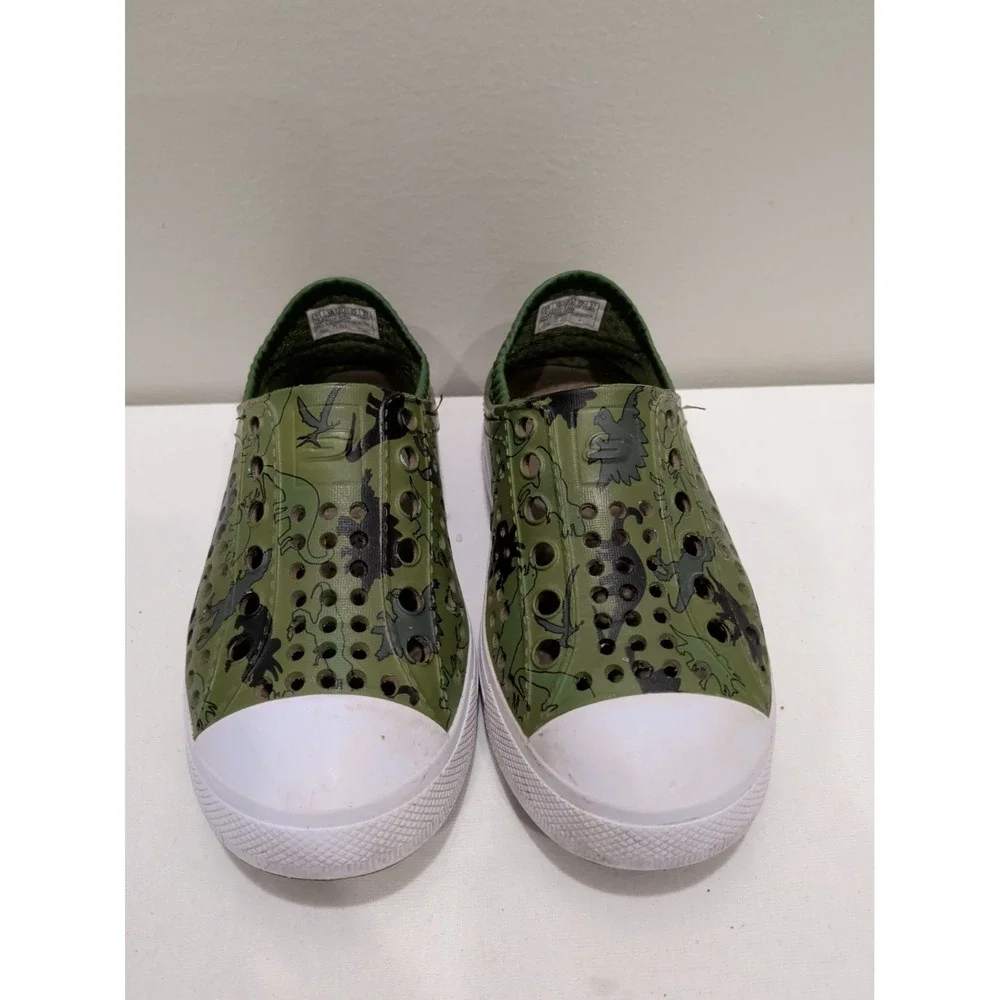 Skechers Kids Camo Foamies Water Shoes Sandals Size 11 Green Dinosaur 17348LS